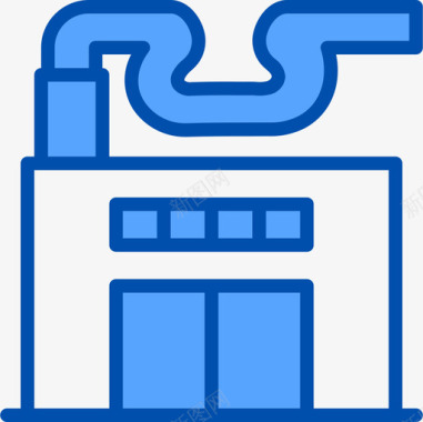 工厂房地产129蓝色图标图标