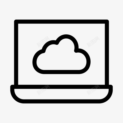 云数据库笔记本电脑图标svg_新图网 https://ixintu.com 云 存储 数据库 服务器 笔记本电脑 网络托管线图标