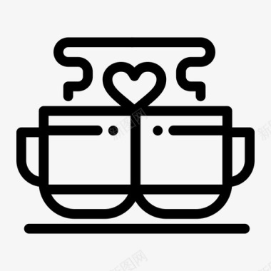 杯子咖啡心图标图标