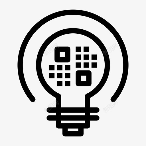 数据灯泡洞察力图标svg_新图网 https://ixintu.com 光 数据 数据科学和网络安全 洞察力 灯泡