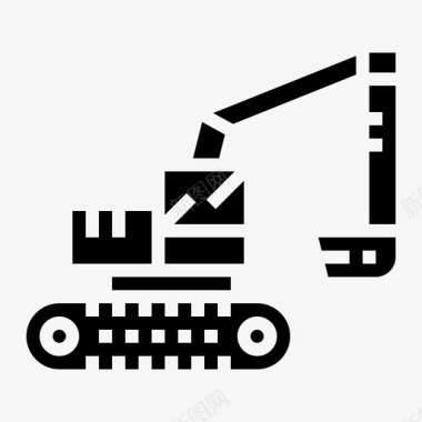挖掘机施工运输图标图标