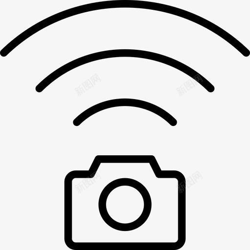 连接照相机照片图标svg_新图网 https://ixintu.com wifi细线 图片 摄影 波浪 照片 照相机 连接