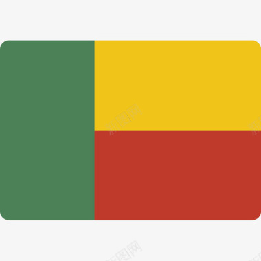 贝宁国旗15平坦图标图标