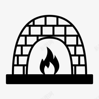 壁炉燃烧室内炉灶图标图标