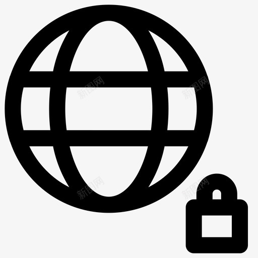 网站全球互联网图标svg_新图网 https://ixintu.com gdpr 世界 互联网 全球 安全 网站 锁