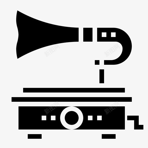 留声机音乐音轨图标svg_新图网 https://ixintu.com 乙烯基 爵士实心 留声机 音乐 音轨
