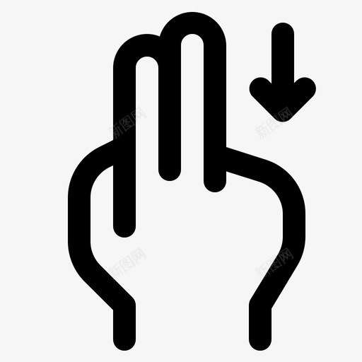 滚动两个手指手势手图标svg_新图网 https://ixintu.com 手 手势 手势轮廓 滚动两个手指
