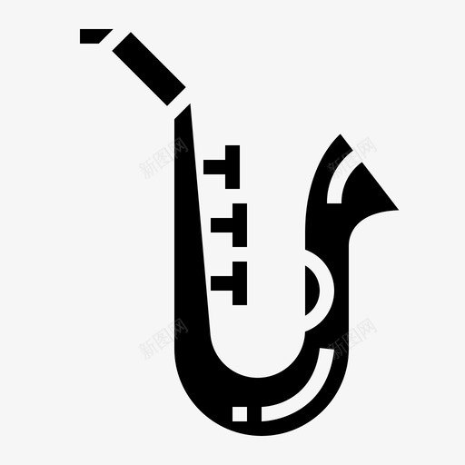 萨克斯管爵士乐音乐图标svg_新图网 https://ixintu.com 爵士乐 管乐器 萨克斯管 音乐