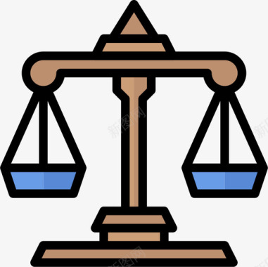 平衡法律与正义13线性色彩图标图标