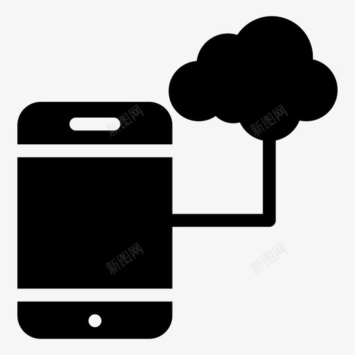 手机云服务器图标svg_新图网 https://ixintu.com 云 云计算字形图标 手机 服务器