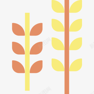 小麦自然65平坦图标图标