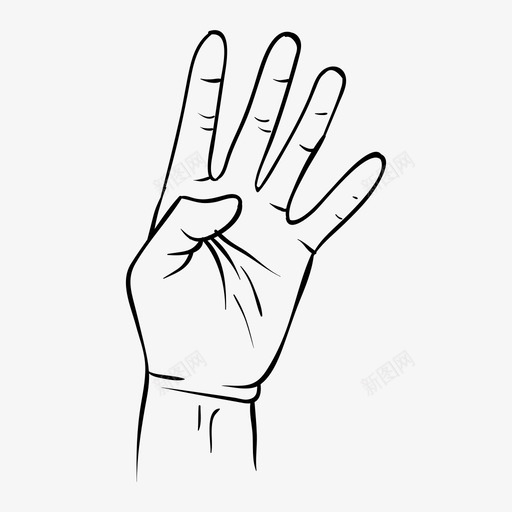 四个手指手势手绘图标svg_新图网 https://ixintu.com 四个手指 手势 手绘 手绘手势