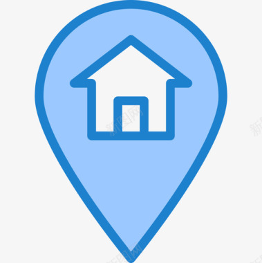 家庭住址电子商务85蓝色图标图标