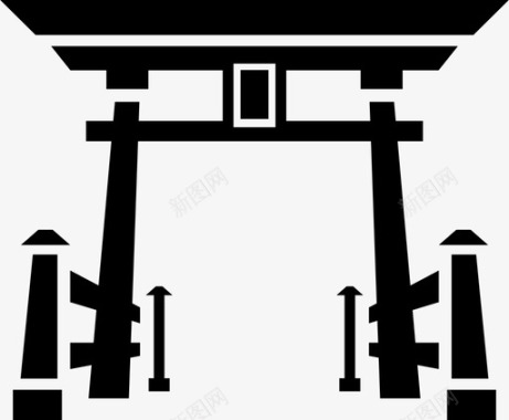 神社门托里神道亚洲文化图标图标
