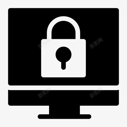 锁计算机lcd图标svg_新图网 https://ixintu.com lcd 专用 安全 监视器 网络托管字形图标 计算机 锁