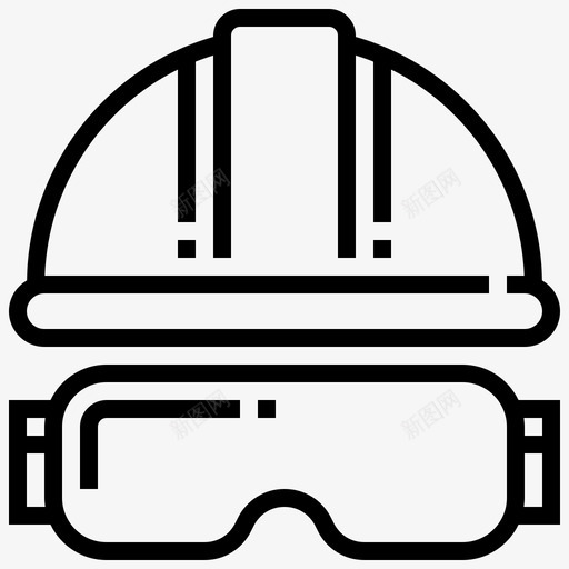 安全帽护目镜工业图标svg_新图网 https://ixintu.com 安全帽 工业 护目镜 木工线 防护