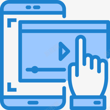 视频播放智能手机应用程序6蓝色图标图标