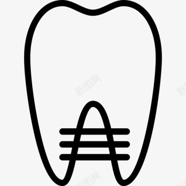 牙齿牙齿8线形图标图标