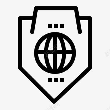 世界保护全球安全网络安全图标图标