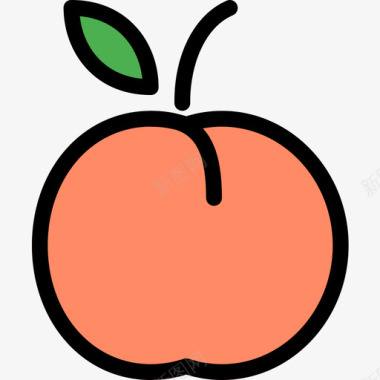 桃水果13线形颜色图标图标