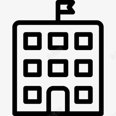 学校46号楼直线型图标图标