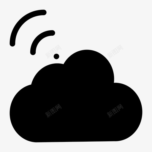 无线云服务器图标svg_新图网 https://ixintu.com 云 信号 存储 无线 服务器 网络托管字形图标