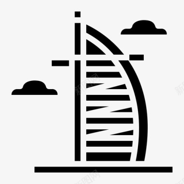 阿拉伯塔酒店建筑迪拜图标图标