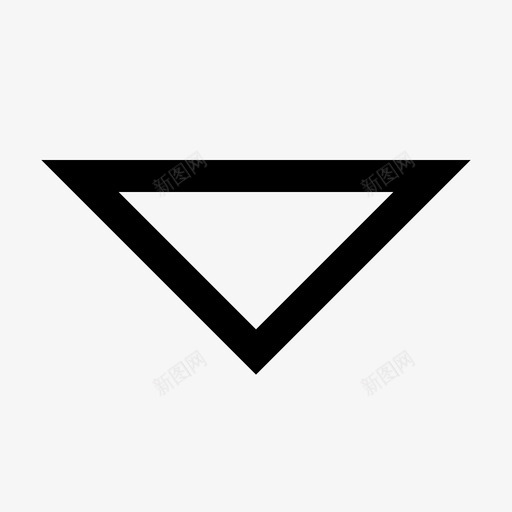 三角形箭头向下图标svg_新图网 https://ixintu.com 三角形 向下 用户界面轮廓 箭头