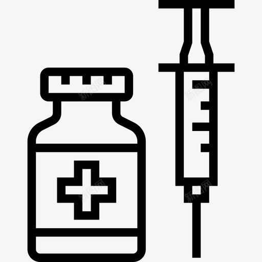 注射器医用104线性图标svg_新图网 https://ixintu.com 医用104 注射器 线性