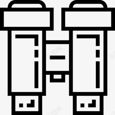 双筒望远镜5号侦探直线型图标图标