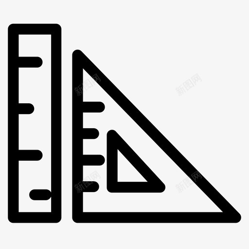标尺基本图标6轮廓svg_新图网 https://ixintu.com 基本图标6 标尺 轮廓