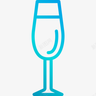 酒杯餐饮6线性梯度图标图标