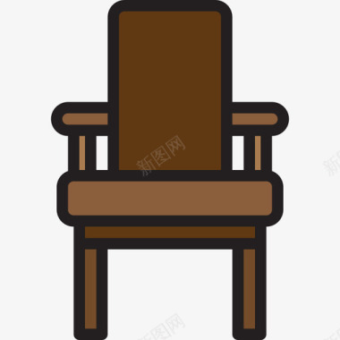 椅子家具和家居9线性颜色图标图标