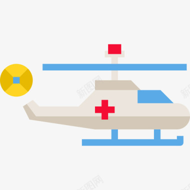 直升机医疗和医疗11扁平图标图标