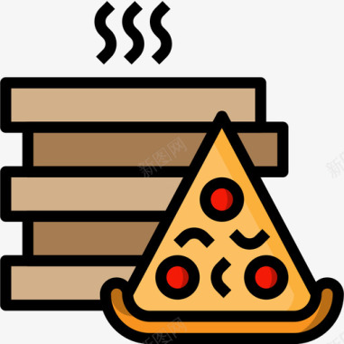 披萨生日派对28原色图标图标