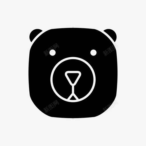熊动物可爱的图标svg_新图网 https://ixintu.com 动物 可爱的 树林 熊 立方体动物