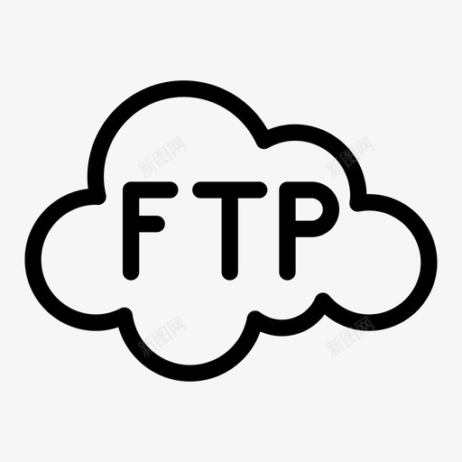 ftp云数据库图标svg_新图网 https://ixintu.com ftp 云 云计算线 存储 数据库 服务器