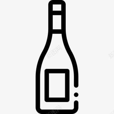 酒瓶葡萄酒2线性图标图标