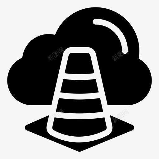 圆锥体块云图标svg_新图网 https://ixintu.com 云 云计算字形图标 圆锥体 块 数据库 服务器
