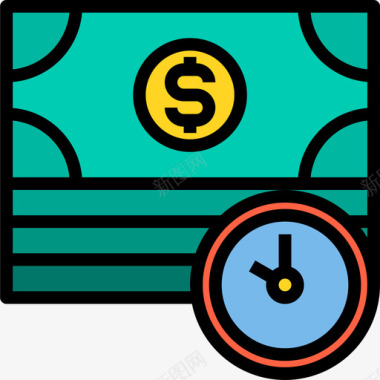 金钱商业管理33线性颜色图标图标