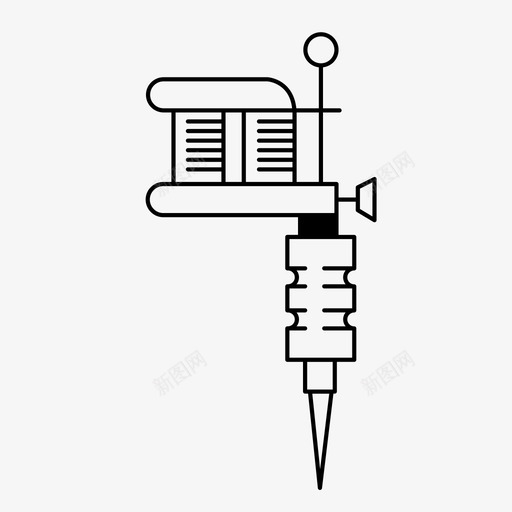 纹身机墨水针图标svg_新图网 https://ixintu.com 墨水 极简轮廓 永久性 纹身机 针