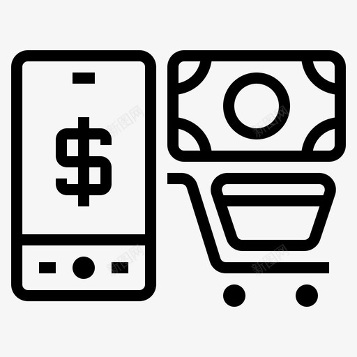 应用中支付金融购物图标svg_新图网 https://ixintu.com 应用中支付 智能手机 货币交易 购物 金融