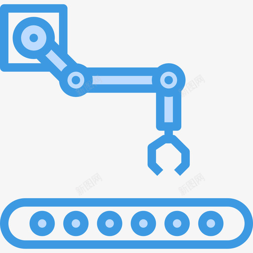 机械臂工业16蓝色图标svg_新图网 https://ixintu.com 工业16 机械臂 蓝色