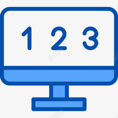 计算机数学5蓝色图标图标