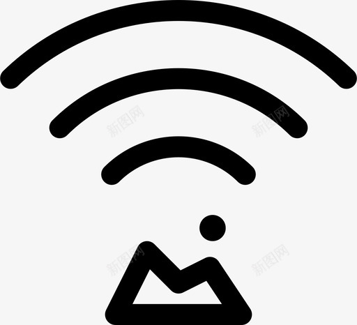 连接景观户外图标svg_新图网 https://ixintu.com wifi 户外 景观 波浪 连接