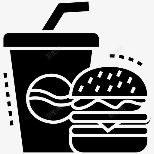 汉堡和饮料快餐汉堡包和苏打水图标svg_新图网 https://ixintu.com 快餐 汉堡包和苏打水 汉堡和饮料 足球足球标志图标包 餐厅食品 饮料早餐