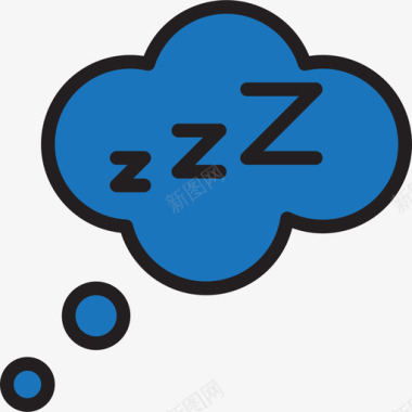 睡眠保健5线性颜色图标图标