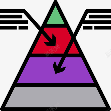 金字塔图图表10线性颜色图标图标
