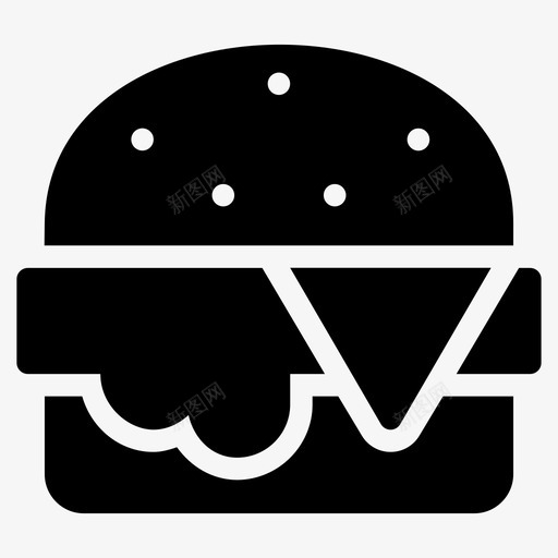 汉堡面包芝士汉堡图标svg_新图网 https://ixintu.com 固体食物 快餐 汉堡 芝士汉堡 面包