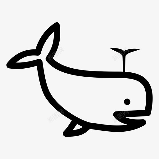 鲸鱼动物鱼图标svg_新图网 https://ixintu.com 动物 水 海洋动物 鱼 鲸鱼